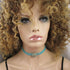 Aqua Ribbon Choker Necklace Floral Bead Accent - VP's Jewelry
