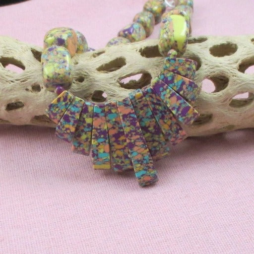 Designer Rainbow Matrix Turquoise Bib Necklace - VP's Jewelry