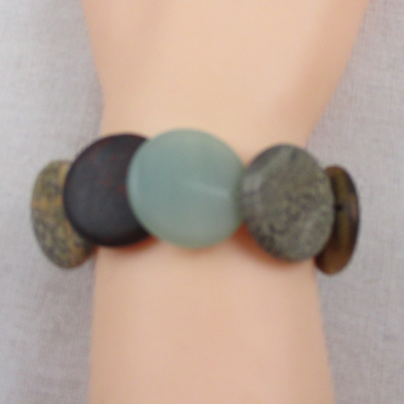 Overlapping Natural Gemstone Stretch Bracelet - VP's Jewelry