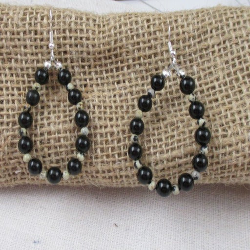 Black Onyx Hoop Earrings - VP's Jewelry