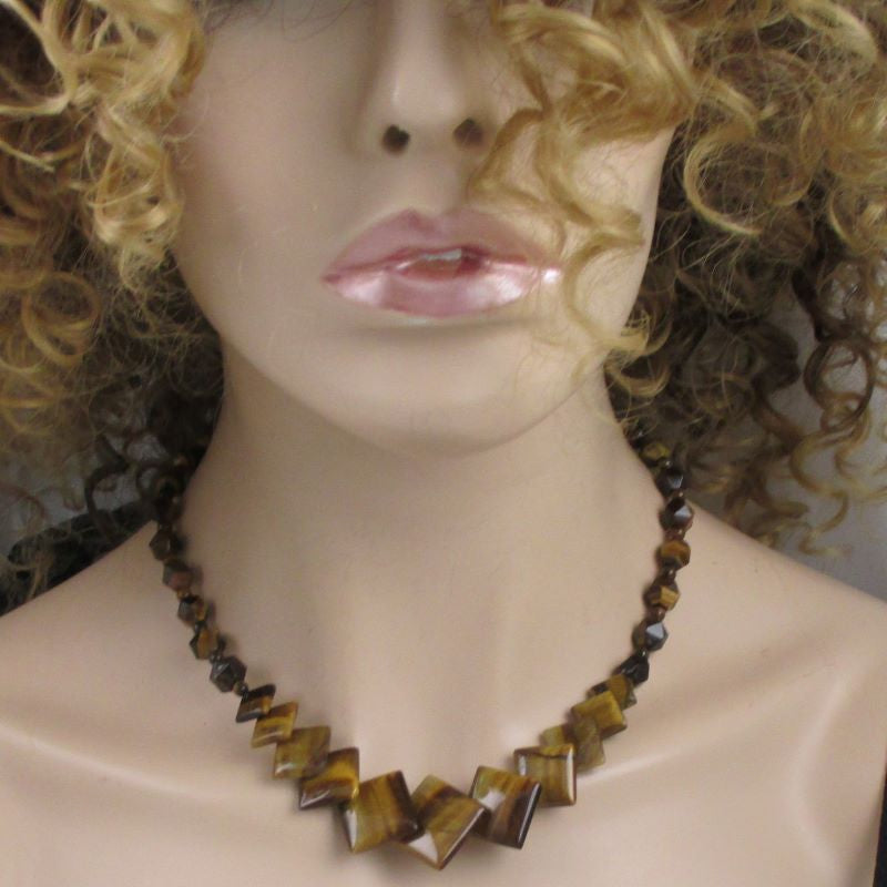 Unique Tiger Eye Necklace & Earrings Jewelry Set - VP's Jewelry  