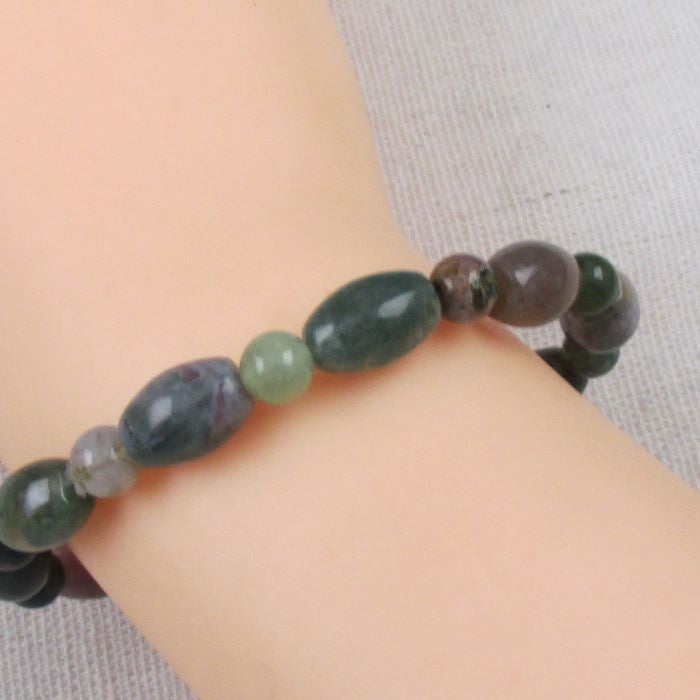 Moss Agate Overlapping Coin Designer Set - VP's Jewelry  