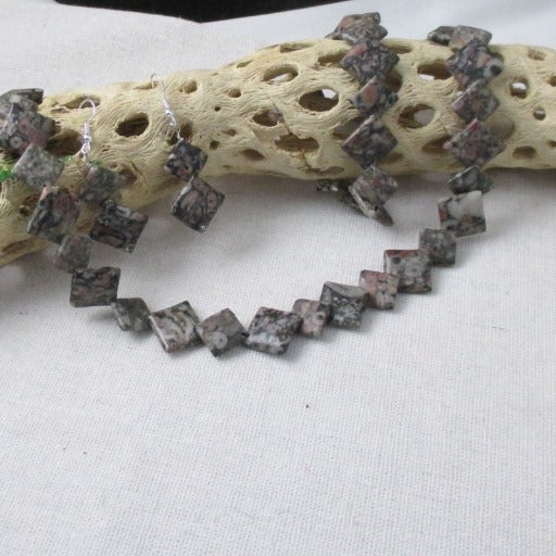 Leopard Skin Jasper Overlapping Square Coin Designer Set - VP's Jewelry  