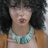Rain Forest Jasper Collar Necklace with Turquoise Focus - VP's Jewelry