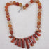 Designer Red Striped Agate Bib Necklace - VP's Jewelry