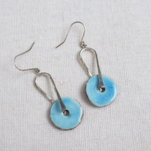 Aqua Raku Glazed Handmade Earrings - VP's Jewelry