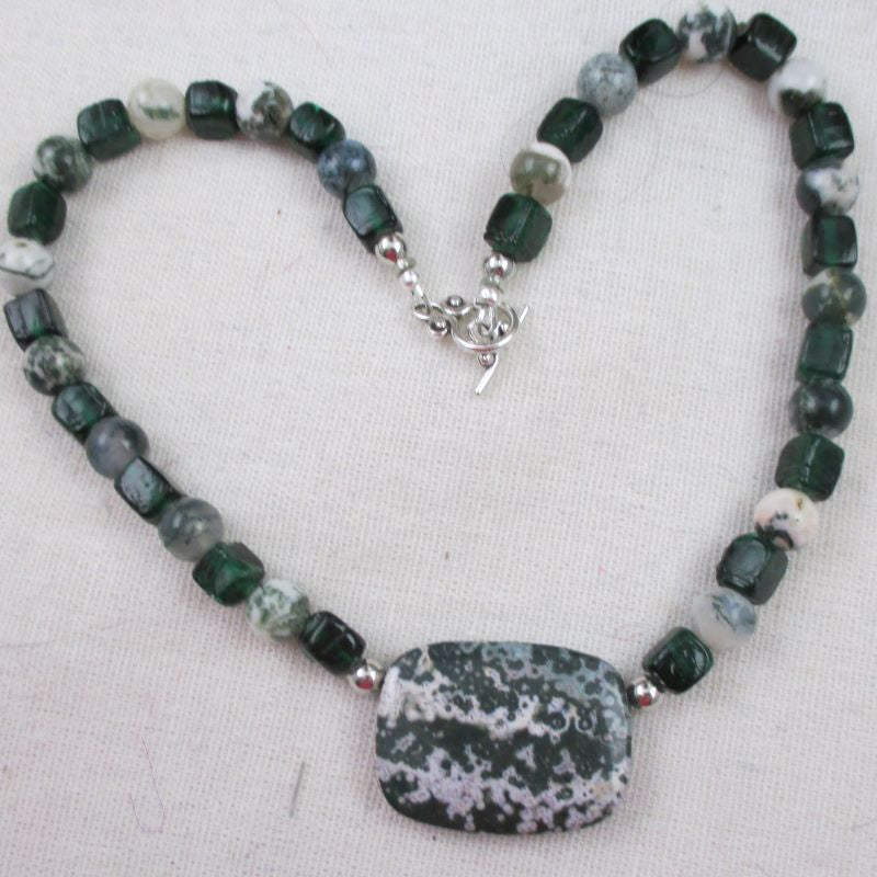 Unique Green Jasper Bead Necklace - VP's Jewelry