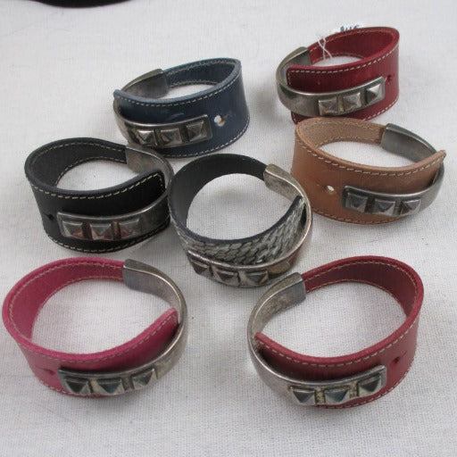 Wide Leather Cuff Bracelet with Silver Accents - VP's Jewelry