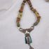 African Antique Silver & Jade Beaded Pendant Necklace - VP's Jewelry