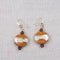 Drop Earrings in Handmade Honey Cream and Gold Kazuri Beads - VP's Jewelry  