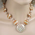 Cream Honey & Gold Pendant Necklace Kazuri Fair Trade Bead - VP's Jewelry