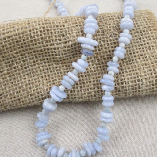 Windmill Wings Blue Gemstone Necklace Long - VP's Jewelry