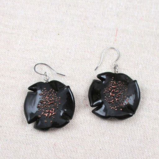 Handmade Black Artisan Bead Drop Earrings - VP's Jewelry  