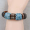 Light Brown Leather Braided Bracelet SFair Trade Bead Accents - VP's Jewelry
