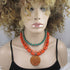 Amazonite Statement Multi Strand Necklace with Big Copper Pendant - VP's Jewelry