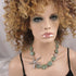 Green Kazuri and Silver Starfish Necklace Fair Trade