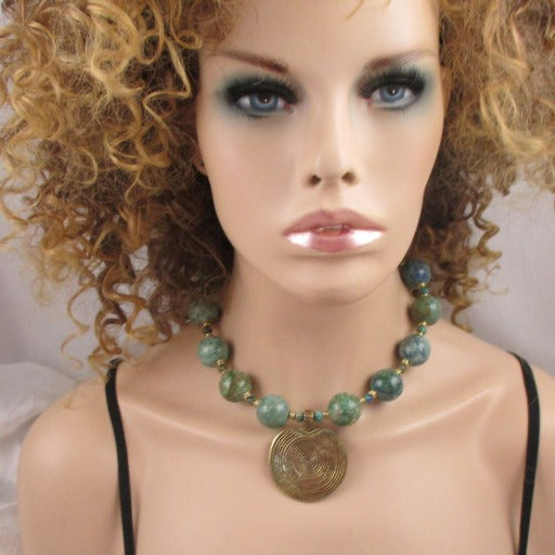 Big Bold Aqua Gemstone Pendant Necklaces - VP's Jewelry