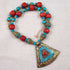Tibetan Inlaid Bold Pendant Necklace - VP's Jewelry