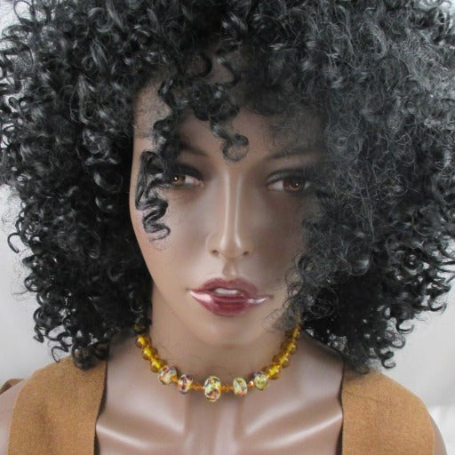 Amber Swirl Handmade Artisan Bead Necklace and Earrings - VP's Jewelry  