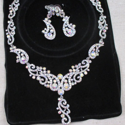 Crystal Elegant Necklace & Earrings Jewelry Set - VP's Jewelry  