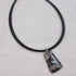 Gemstone Black Agate Pendant on Black Multi-strand Neck Wire - VP's Jewelry