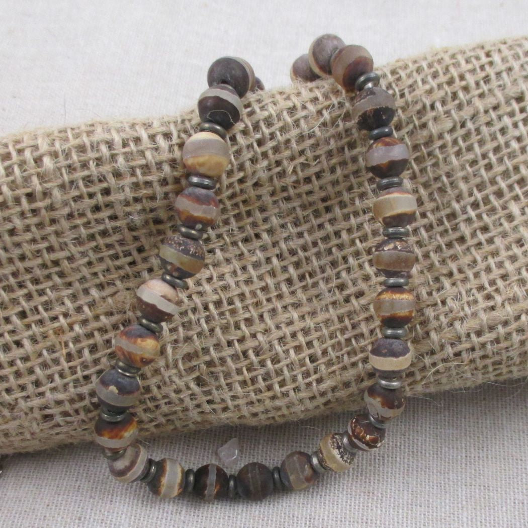 Unisex Tibetan Brown Agate Necklace - VP's Jewelry