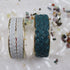 Wide Braided Leather Cuff Bracelet Gold Bangle - VP's Jewelry