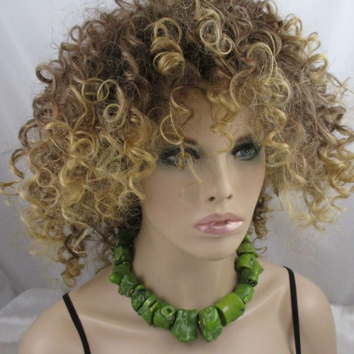 Chunky Green Big Bold Statement Necklace - VP's Jewelry  