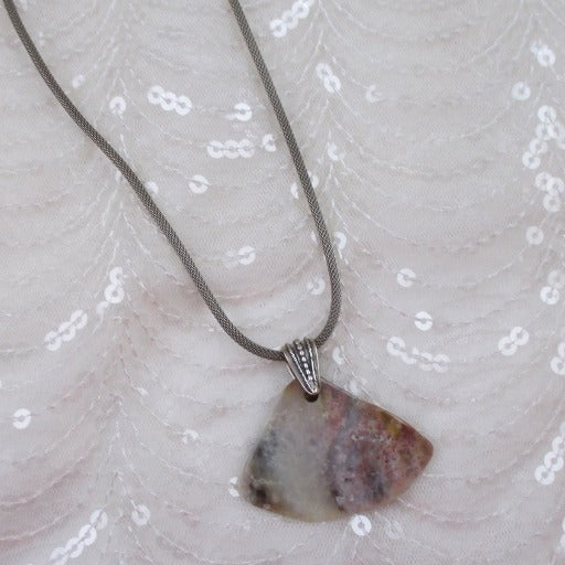 Designer Cut Moss Agate Pendant Necklace - VP's Jewelry