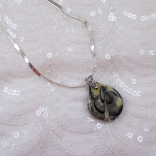 Handmade Dusty Rose Lampwork Glass Bead Pendant Necklace - VP's Jewelry