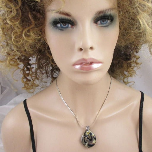 Handmade Dusty Rose Lampwork Glass Bead Pendant Necklace - VP's Jewelry