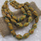 Dark Yellow Handmade African Trade Bead Necklace Triple Strand - VP's Jewelry