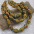 Dark Yellow Handmade African Trade Bead Necklace Triple Strand - VP's Jewelry