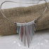 Silver Unique Fan Pendant Necklace Trendy Style - VP's Jewelry