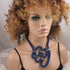Big Blod Navy Blue Cotton Climbing Cord Necklace Unique Design - VP's Jewelry