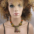 Handmade Pendant Necklace in Amber & Yellow Beads - VP's Jewelry