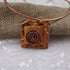 Orange Choker Necklace Handmade Raku Pendant Copper Neck Ring - VP's Jewelry
