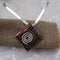 Choker Handmade Rich Brown Raku Pendant Silver Neck Wire - VP's Jewelry