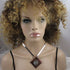Choker Handmade Rich Brown Raku Pendant Silver Neck Wire - VP's Jewelry