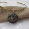 Choker with Statement Iridescent Blue Handmade Pendant Raku Glaze - VP's Jewelry