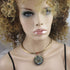 Choker with Statement Iridescent Blue Handmade Pendant Raku Glaze - VP's Jewelry