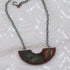 Artisan Handmade Geometric Bib Pendant Necklace  [Raku Finish]