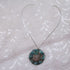 Choker with Bold Handmade Turqoise Copper Round Pendant Raku Glazed - VP's Jewelry