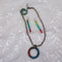 Handmade Rainbow Patina Pendant Necklace & Long Earrings - VP's Jewelry