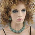 Handmade Aqua Beaded Bead Necklace & Beaded Bead Earrings - VP's Jewelry  
