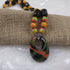 African Fair Trade Kazuri Necklace in Black, Green and Buttercup