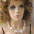 Pearl White and Gold Kazuri Necklace - Fair Trade Beads - VP's Jewelry