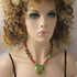 Red & Green Handmade Kazuri Bead Pendant Necklace - VP's Jewelry