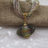 Multi Strand Necklace with Handmade Artisan Bead Pendant - VP's Jewelry