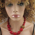 Daring Kazuri Red Necklace Statement Necklace Big Bold - VP's Jewelry  